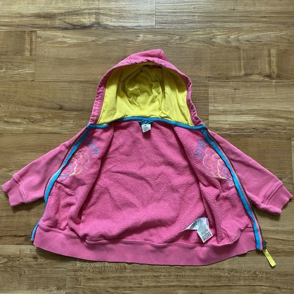Frugi Toddler Girl 2-3 Switch Carbis Pink Organic Cotton Hoodie Jacket Seashell
